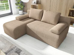 Meble Dla Dzieci|Narożniki></noscript>IZABELLA MEBLE Brązowy narożnik z funkcją spania do salonu boucle ERNEST