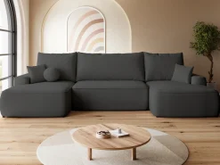 Narożniki>BROMARKT Ciemnoszara duża rogówka do salonu z funkcją spania CARMELLO U