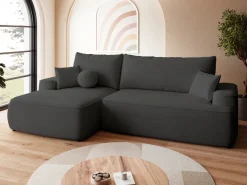 Meble Dla Dzieci|Narożniki>BROMARKT Ciemnoszara rogówka z funkcją spania do salonu CARMELLO