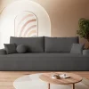 Meble Młodzieżowe|Kanapy I Sofy>BROMARKT Ciemnoszara sofa z funkcją spania i pojemnikiem CARMELLO boucle