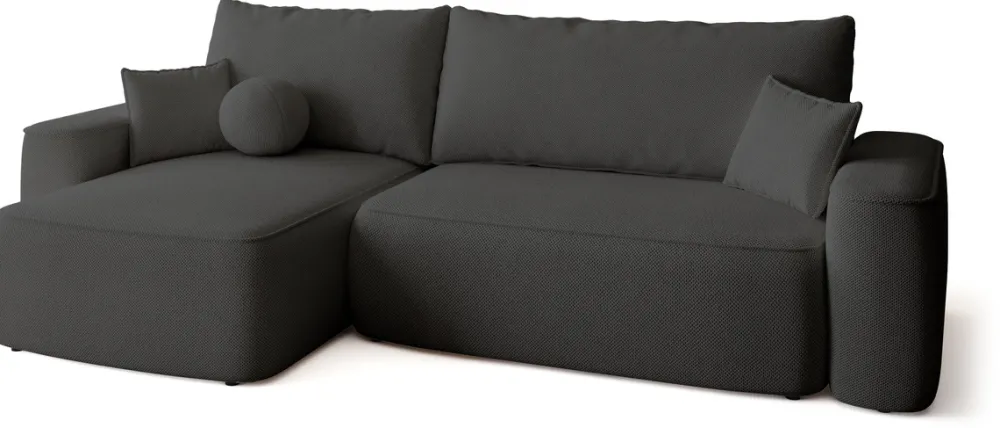 Meble Dla Dzieci|Meble Młodzieżowe>BROMARKT Ciemnoszary narożnik z funkcją spania do salonu CARMELLO DUO