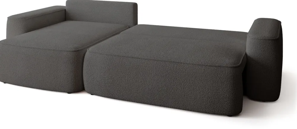 Meble Dla Dzieci|Narożniki>BROMARKT Ciemnoszary narożnik z funkcją spania CARMELLO DUO boucle