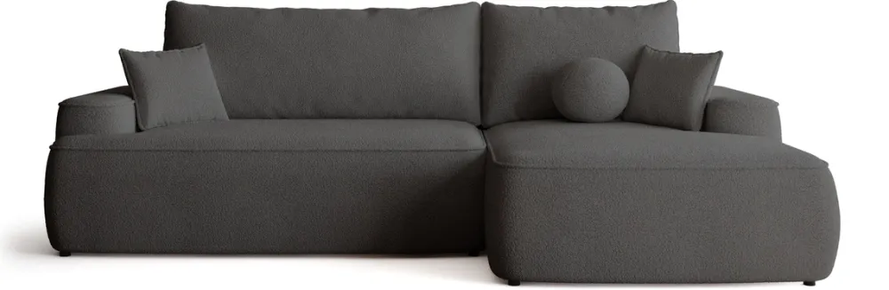 Meble Dla Dzieci|Narożniki>BROMARKT Ciemnoszary rozkładany narożnik do salonu CARMELLO boucle