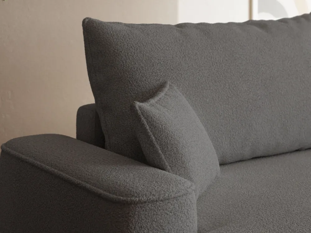 Meble Dla Dzieci|Narożniki>BROMARKT Ciemnoszary rozkładany narożnik do salonu CARMELLO boucle