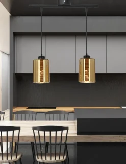 Oświetlenie Przedpokoju|Oświetlenie Jadalni>Candellux Lighting Cox zwis 2x60w e27 złoty