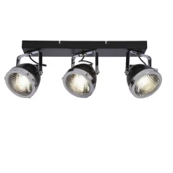 Oświetlenie Przedpokoju|Oświetlenie Jadalni>Candellux Lighting Crazy lampa sufitowa listwa czarny 3x15w gu10 klosz bezbarwny