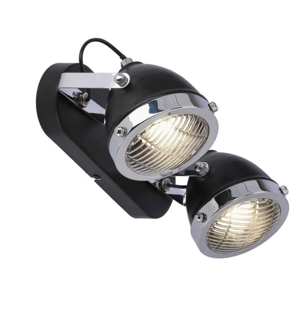 Oświetlenie Jadalni|Oświetlenie Sypialni>Candellux Lighting Crazy lampa sufitowa listwa czarny 2x15w gu10 klosz bezbarwny