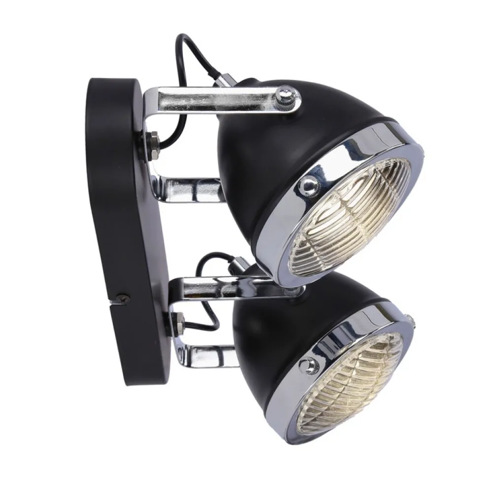 Oświetlenie Jadalni|Oświetlenie Sypialni>Candellux Lighting Crazy lampa sufitowa listwa czarny 2x15w gu10 klosz bezbarwny