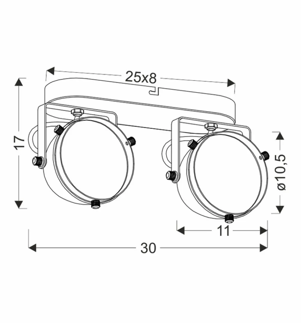 Oświetlenie Jadalni|Oświetlenie Sypialni>Candellux Lighting Crazy lampa sufitowa listwa czarny 2x15w gu10 klosz bezbarwny