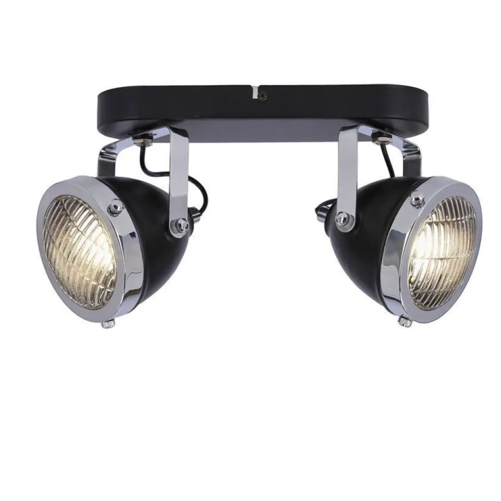 Oświetlenie Jadalni|Oświetlenie Sypialni>Candellux Lighting Crazy lampa sufitowa listwa czarny 2x15w gu10 klosz bezbarwny