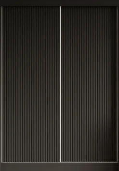 Zestawy Mebli Do Przedpokoju|Szafy Dwudrzwiowe>Arton Czarna frezowana szafa przesuwna do sypialni 150 cm ROYAL czarny