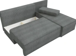 Meble Dla Dzieci|Narożniki></noscript>IZABELLA MEBLE Czarna kanapa narożna z funkcją spania i pojemnikiem CASPAR