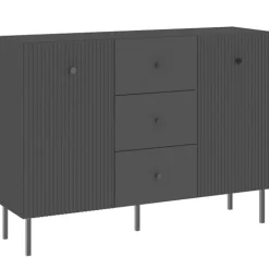 Komody>INTER MEBLE Czarna komoda 135 cm do salonu z szufladami VALTEO czarny