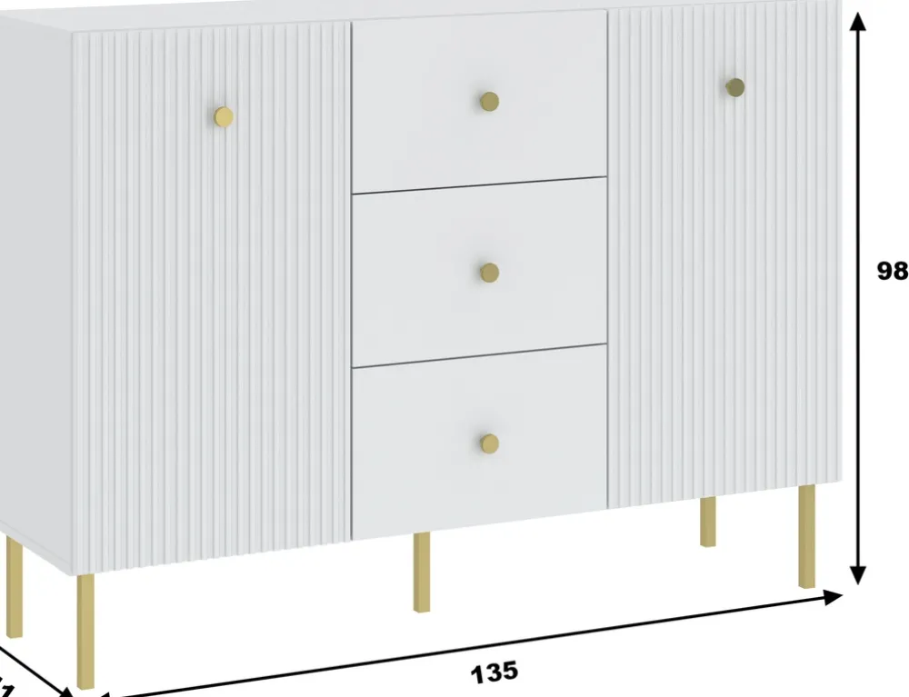 Komody>INTER MEBLE Czarna komoda 135 cm do salonu z szufladami VALTEO czarny