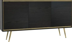 Szafki Rtv|Komody>GiB Meble Czarna komoda 150 cm na nóżkach w stylu glamour TALUS