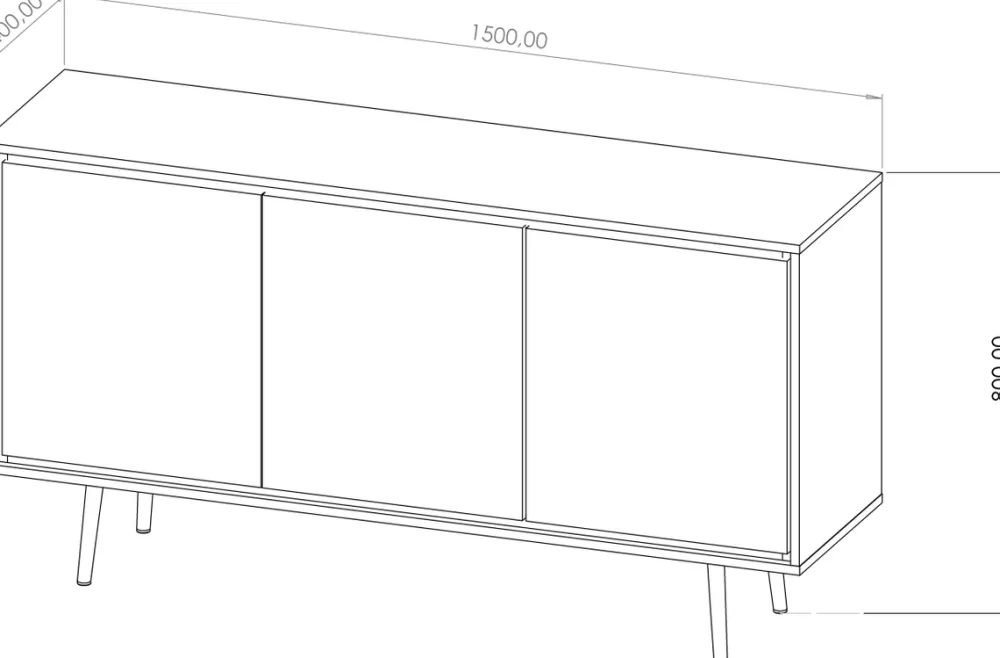 Szafki Rtv|Komody>GiB Meble Czarna komoda 150 cm na nóżkach w stylu glamour TALUS