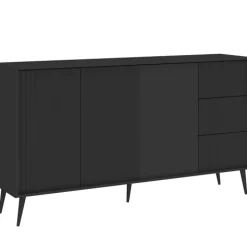 Zestawy Mebli Do Salonu|Komody>INTER MEBLE Czarna komoda do salonu na nóżkach 180 cm BELLUNO antracyt