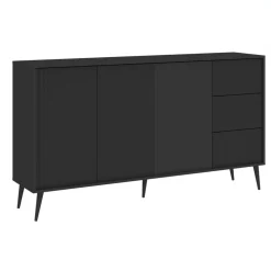Zestawy Mebli Do Salonu|Komody></noscript>INTER MEBLE Czarna komoda do salonu na nóżkach 180 cm BELLUNO antracyt