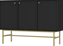 Komody>Lempert Czarna komoda trzydrzwiowa do salonu 124 cm TOKEN czarny grafit