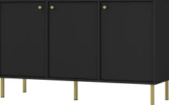 Komody>Lempert Czarna komoda trzydrzwiowa do salonu 125 cm TOKEN czarny grafit