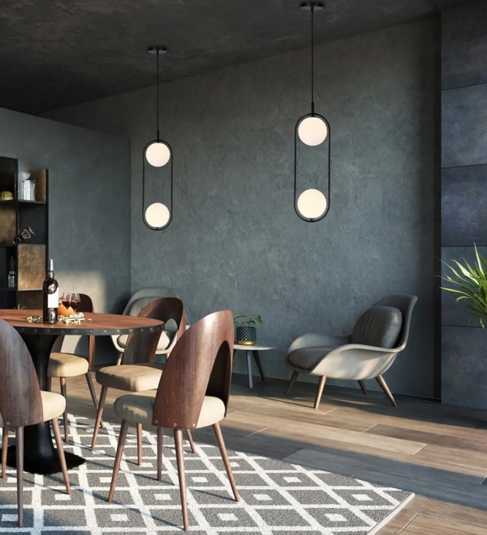 Oświetlenie Jadalni|Oświetlenie Kuchni>Candellux Lighting Czarna lampa sufitowa Cordel zwis 2X28W G9