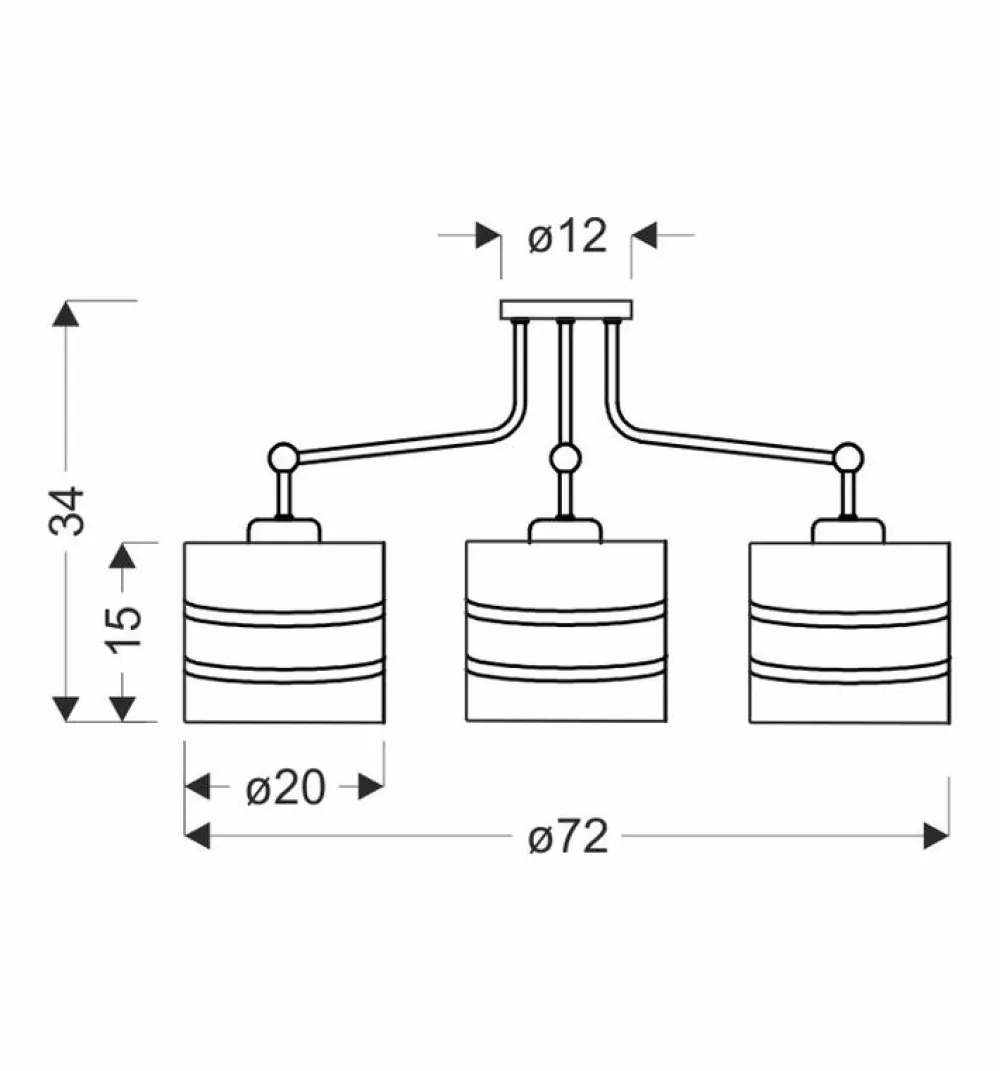 Oświetlenie Przedpokoju|Oświetlenie Jadalni>Candellux Lighting Czarna lampa wisząca Andy trzypunktowa E27