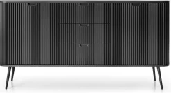 Komody>PIASKI Czarna nowoczesna komoda z szufladami 168 cm do salonu ZENIT czarny