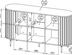 Komody></noscript>DOLMAR Czarna nowoczesna komoda z witryną 150 cm do salonu ZELDA czarny