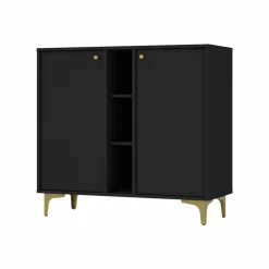 Komody>Lempert Czarna nowoczesna komoda do salonu 100 cm TOKEN czarny grafit