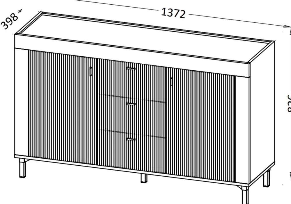 Zestawy Mebli Do Sypialni|Zestawy Mebli Do Salonu>DOLMAR Czarna nowoczesna komoda z drzwiami i szufladami 137 cm MISTY czarny