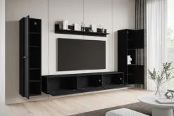 Meblościanki>BRATEX Czarna nowoczesna meblościanka RTV do salonu BUENO czarny