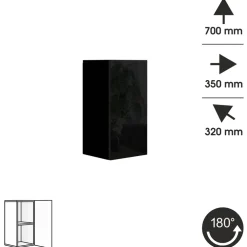Zestawy Mebli Do Salonu|Meblościanki></noscript>BROMARKT Czarna nowoczesna meblościanka do salonu PREMIUM połysk czarny