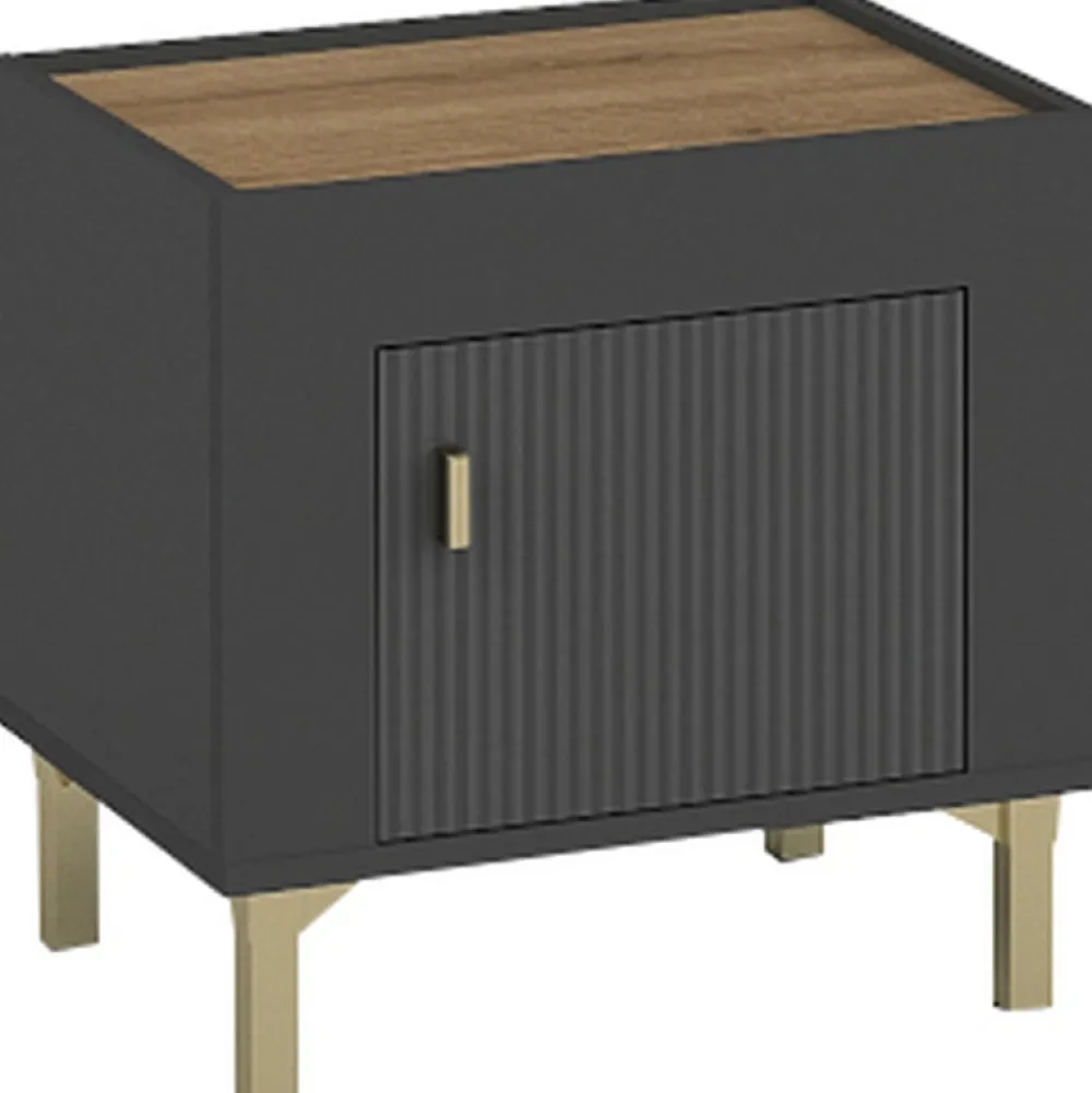 Zestawy Mebli Do Sypialni|Szafki Nocne>DOLMAR Czarna nowoczesna szafka nocna do sypialni 48 cm MISTY czarny