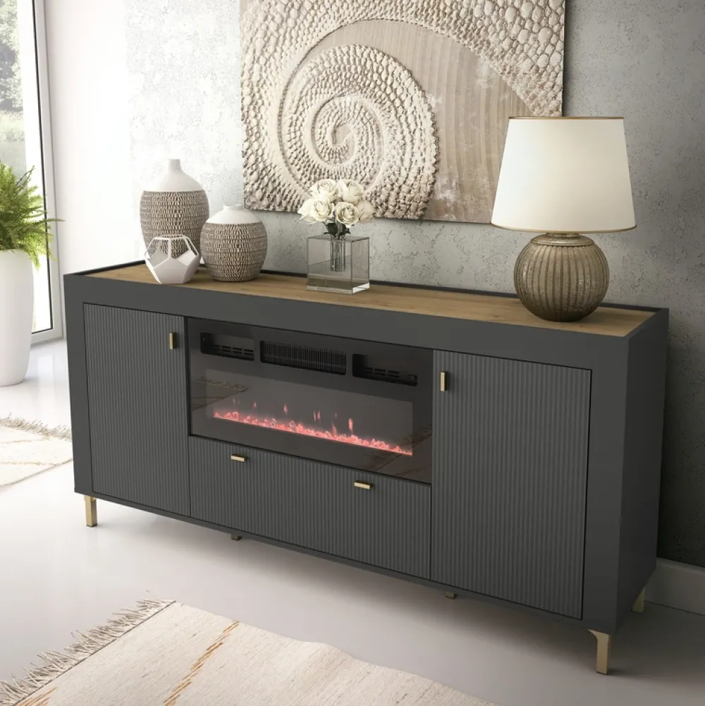 Zestawy Mebli Do Sypialni|Szafki Nocne>DOLMAR Czarna nowoczesna szafka nocna do sypialni 48 cm MISTY czarny