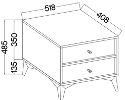 Szafki Nocne></noscript>Lempert Czarna nowoczesna szafka nocna z szufladami 52 cm TOKEN czarny grafit