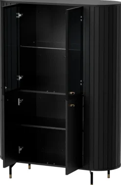Witryny>DOLMAR Czarna nowoczesna witryna do salonu 112 cm ZELDA czarny