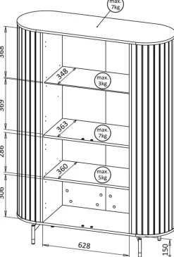 Witryny></noscript>DOLMAR Czarna nowoczesna witryna do salonu 112 cm ZELDA czarny