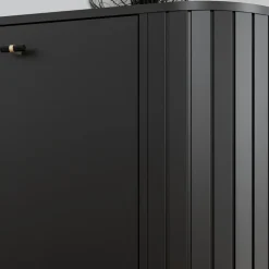 Witryny></noscript>DOLMAR Czarna nowoczesna witryna do salonu 112 cm ZELDA czarny