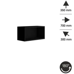 Półki>BROMARKT Czarna półka do salonu 70 cm PREMIUM czarny