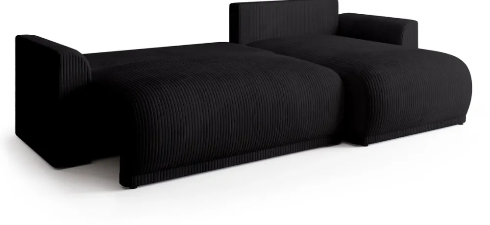 Meble Dla Dzieci|Meble Młodzieżowe>BROMARKT Czarna rozkładana kanapa narożna do salonu z funkcją spania MORENO