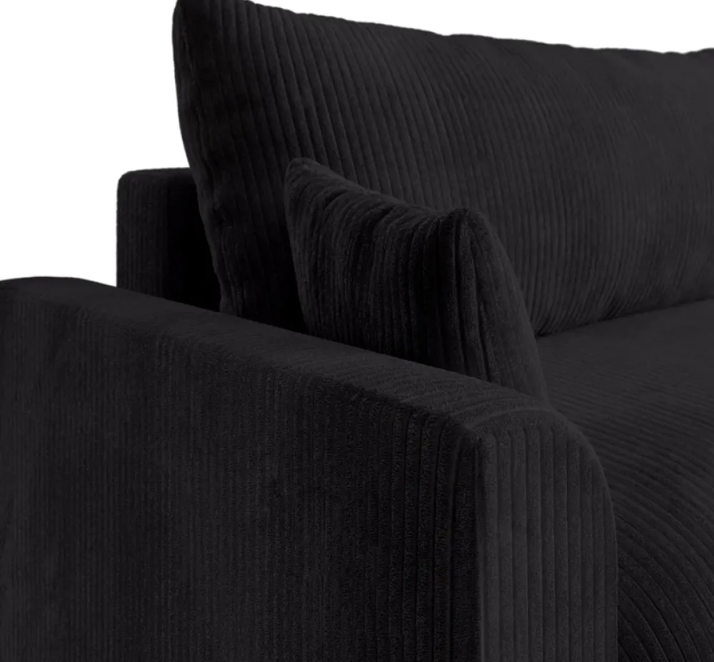 Meble Dla Dzieci|Meble Młodzieżowe>BROMARKT Czarna rozkładana kanapa narożna do salonu z funkcją spania MORENO