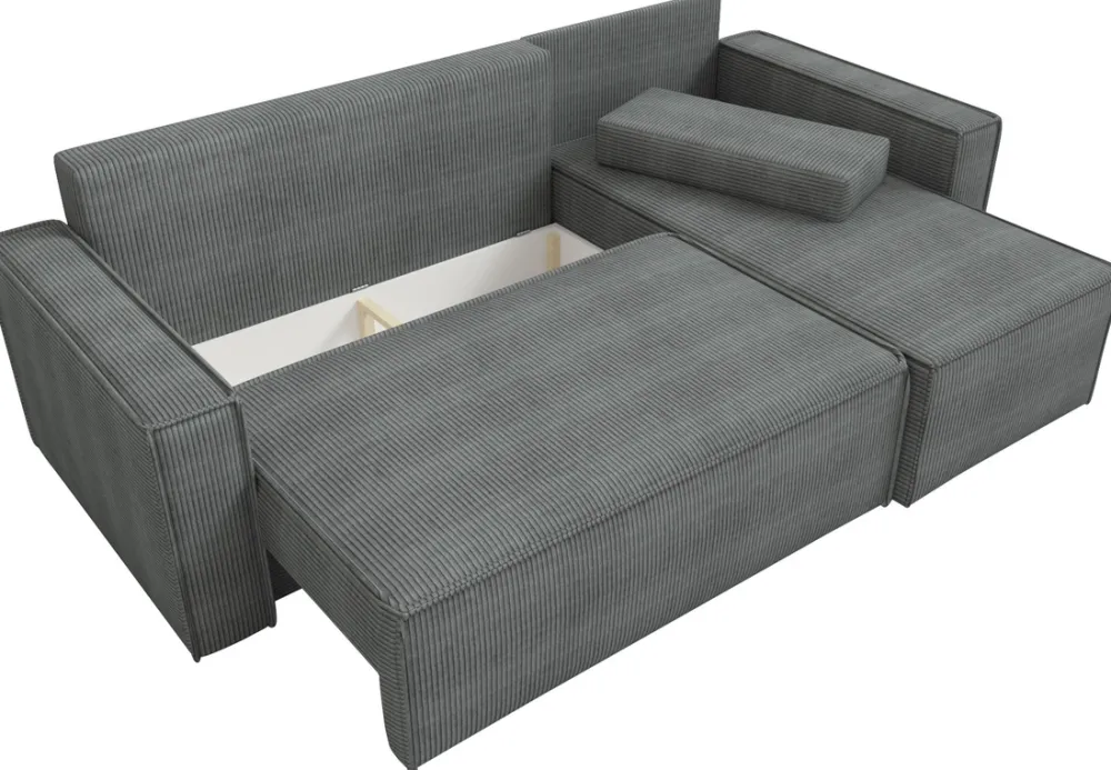 Meble Dla Dzieci|Narożniki>IZABELLA MEBLE Czarna rozkładana rogówka z funkcją spania DEXTER