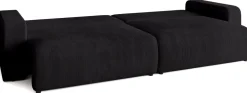 Meble Dla Dzieci|Meble Młodzieżowe></noscript>BROMARKT Czarna rozkładana sofa do salonu z pojemnikiem i funkcją spania PUMI