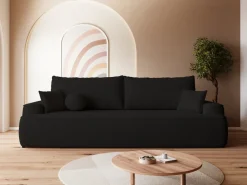 Meble Młodzieżowe|Kanapy I Sofy>BROMARKT Czarna sofa rozkładana z funkcją spania do salonu CARMELLO