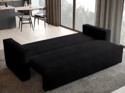 Meble Dla Dzieci|Meble Młodzieżowe>BROMARKT Czarna sofa z funkcją spania do salonu TOP pojemnik na pościel sztruks