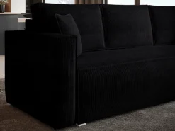 Meble Dla Dzieci|Meble Młodzieżowe></noscript>BROMARKT Czarna sofa z funkcją spania do salonu TOP pojemnik na pościel sztruks