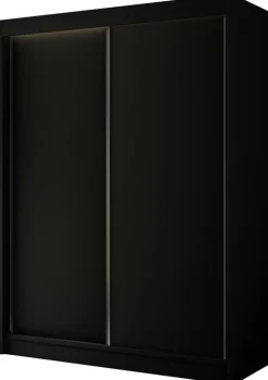Zestawy Mebli Do Przedpokoju|Szafy Dwudrzwiowe>Arton Czarna szafa przesuwna dwudrzwiowa 200 cm BRANDON czarny