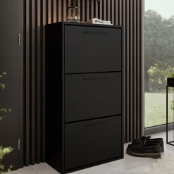 Szafki Na Buty|Garderoby>KIER Czarna szafka na buty 59 cm do przedpokoju stojąca ANVER czarny