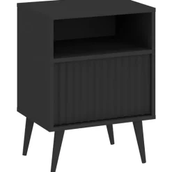 Meble Dla Dzieci|Zestawy Mebli Do Salonu>INTER MEBLE Czarna szafka nocna z szufladą na nóżkach BELLUNO antracyt