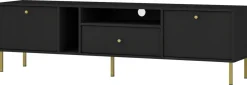 Zestawy Mebli Do Salonu|Szafki Rtv>Lempert Czarna szafka pod telewizor 180 cm RTV 180 cm TOKEN